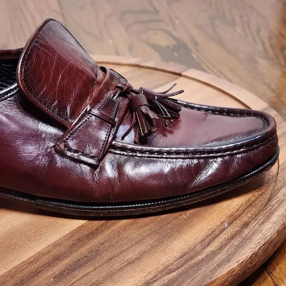 Florsheim Dress Shoes Mens Size 11 F Brown Leather Tassel Slip On Square Toe